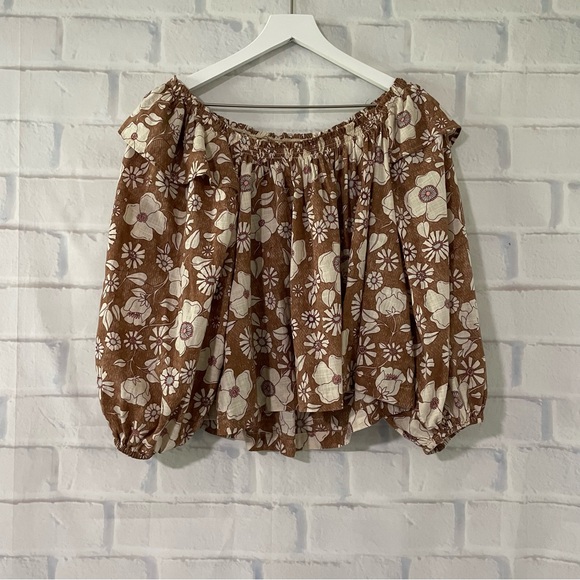 Free People | Miss Daisy Floral Balloon Sleeve Blouse - Picture 5 of 10